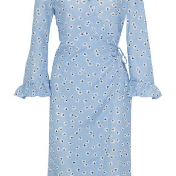 Ganni Light Blue Floral Dress - Picture 2 of 9